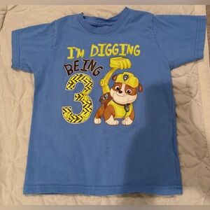 🎉 Paw Patrol Rubble “I’m Digging Being 3” Birthday Shirt 🎉